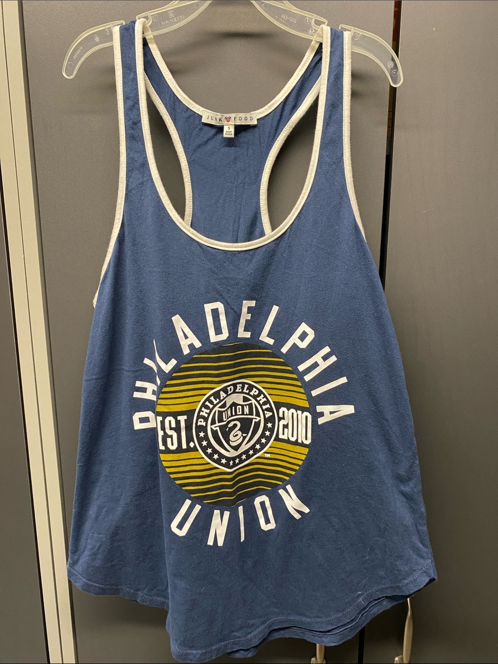 Junk Food Clothing Blue Racerback Philadelphia Union Graphic Tank